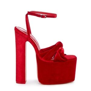 Public Desire
Velveter Platform Heels - Red size 7 ( but fits an 8.5-9.5)